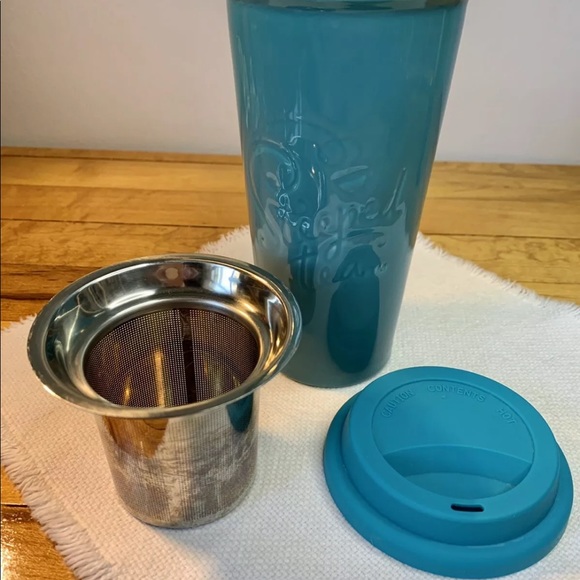Teal Blue STEEPED TEA/Sipology Ceramic Travel Mug/Cup - Picture 2 of 9